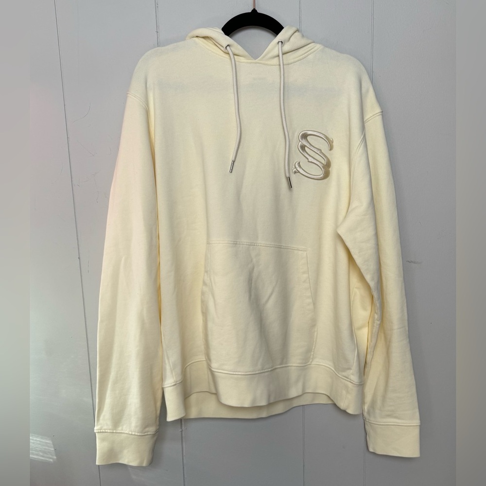 Sandro New Unisex Hoodie Light Yellow 100% Cotton SS embroidered Size XXL - Picture 2 of 14